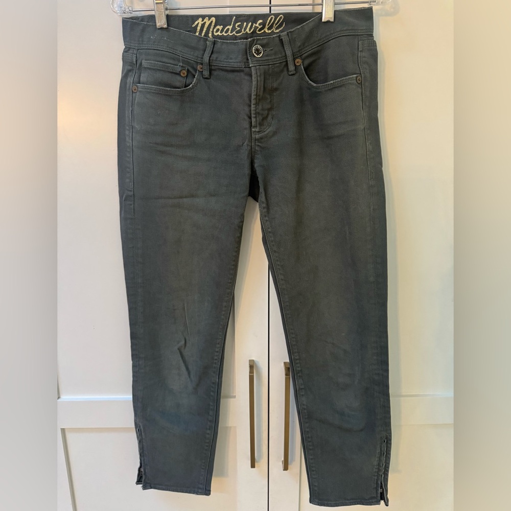 Madewell Dark Olive cropped skinny fit Jeans EUC size 27